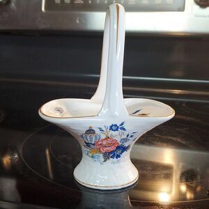 Crown Staffordshire  England -  Penang Trinket Basket or Toothpick Holder